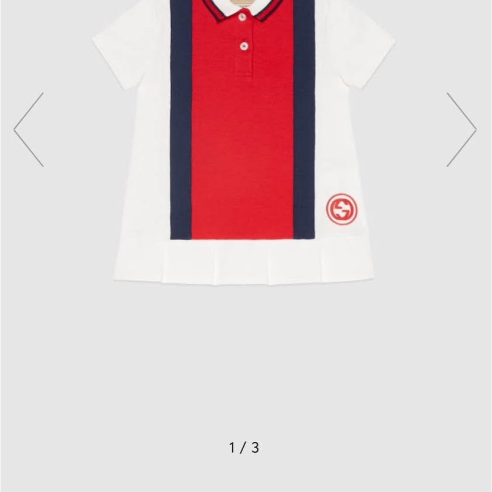 Gucci Kids Red and Navy Polo Dress